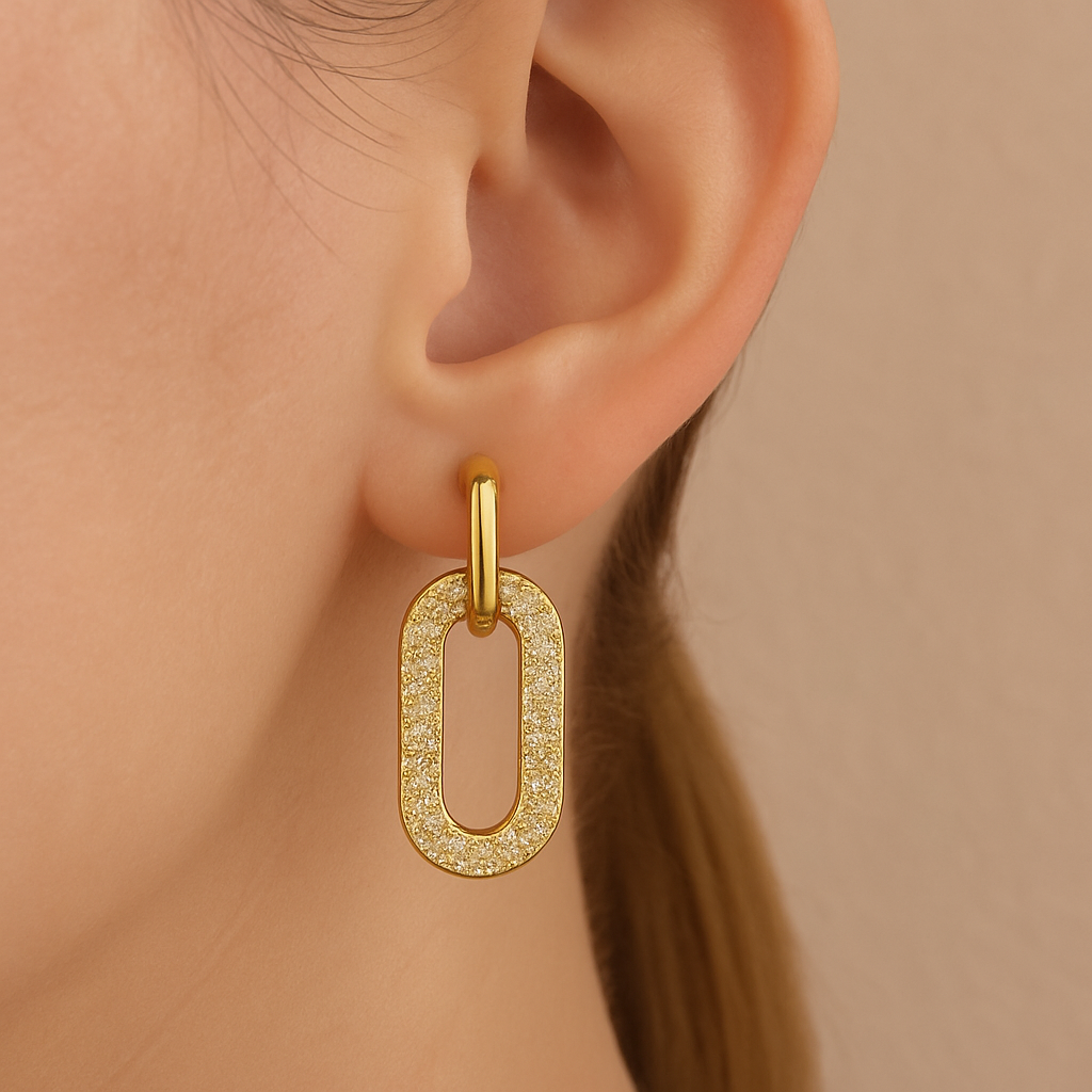 Boucles D’oreilles Pendante Strass