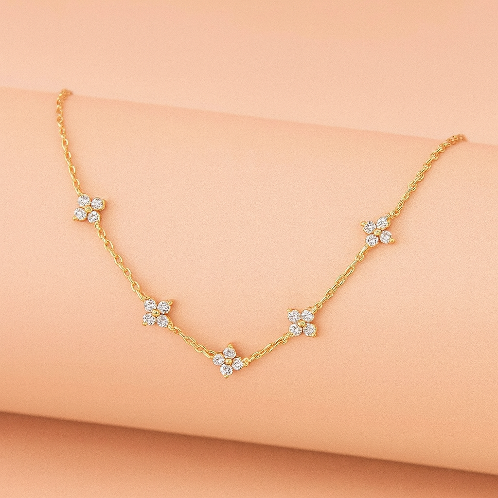 Collier Trèfles Scintillants