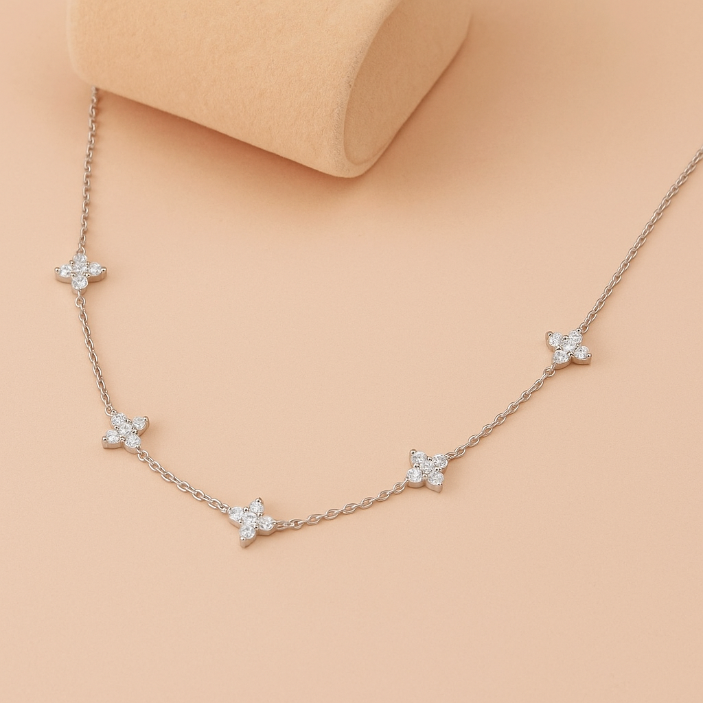 Collier Trèfles Scintillants